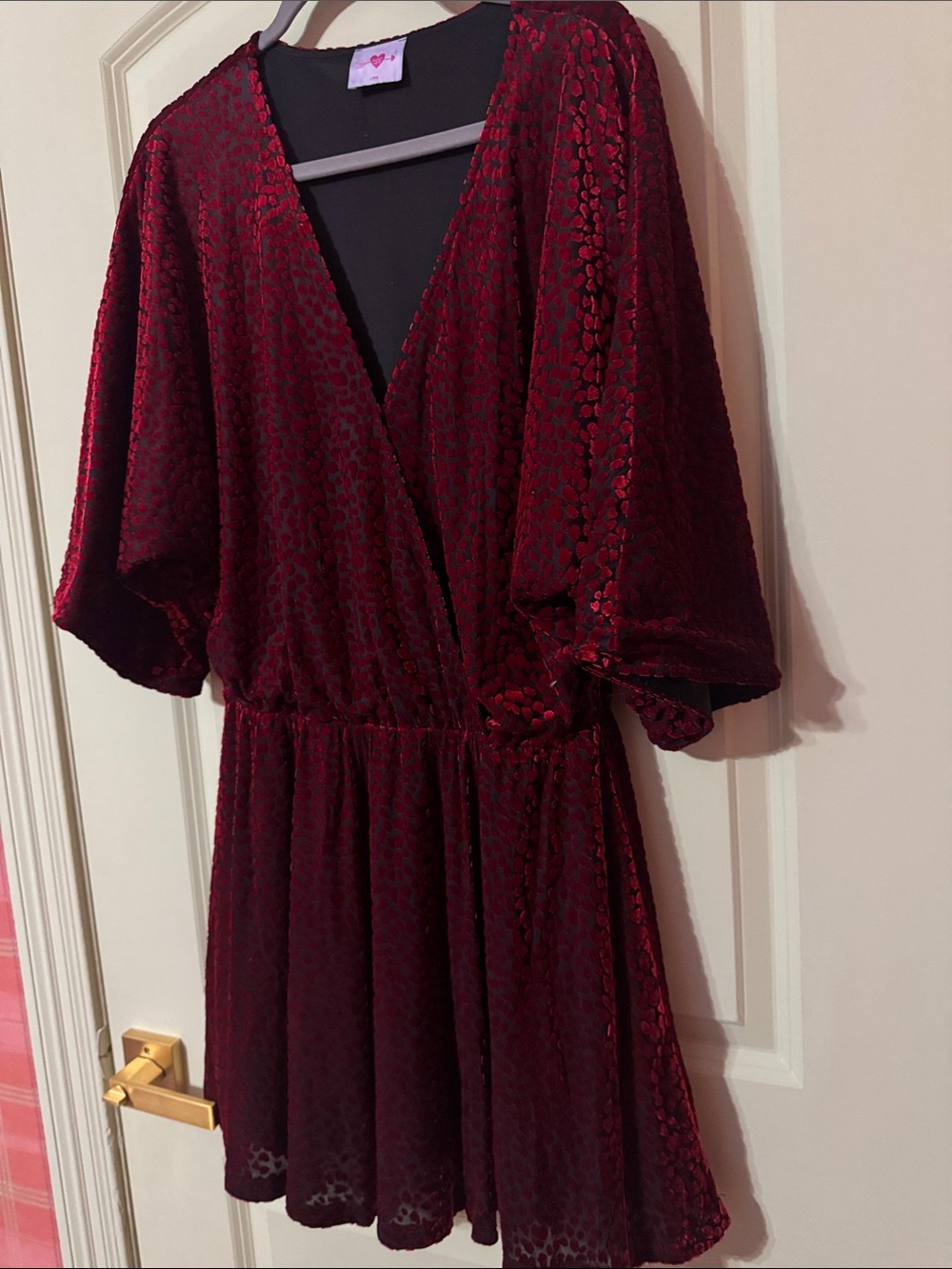 Lucky Brand Burgundy Velvet Mini Dress